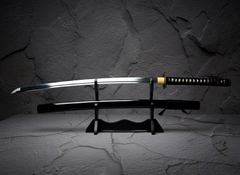 MCK-09 CUSTOM HANDMADE SPRING STEEL JAPANESE KATANA SWORD WITH G10 SHEATH HANDLE WITH PURE LEATHER SHEATH