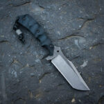MCK-01 CUSTOM HANDMADE 3V STEEL HUNTING KNIFE WITH G10 SHEATG HANDLE WITH PURE LEATHER SHEATH