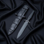 MCK-02 CUSTOM HANDMADE 3V STEEL HUNTING KNIFE WITH G10 SHEATG HANDLE WITH PURE LEATHER SHEATH