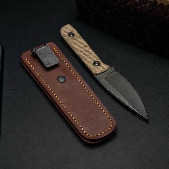MCK-74 CUSTOM HANDMADE 3V STEEL EDC KNIFE WITH G10 SHEATG HANDLE WITH PURE LEATHER SHEATH