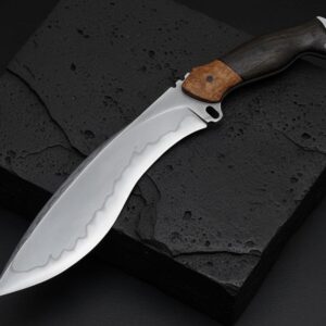 MCK-34 CUSTOM HANDMADE 440C STEEL KUKRI KNIFE WITH ROSE WOOD HANDLE WITH PURE LEATHER SHEATH