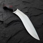 MCK-39 CUSTOM HANDMADE 440C STEEL KUKRI KNIFE WITH MICARTA SHEATH HANDLE WITH PURE LEATHER SHEATH