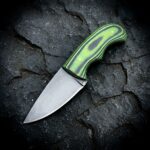 * MCK-03 CUSTOM HANDMADE 3V STEEL HUNTING KNIFE WITH G10 SHEATG HANDLE WITH PURE LEATHER SHEATH