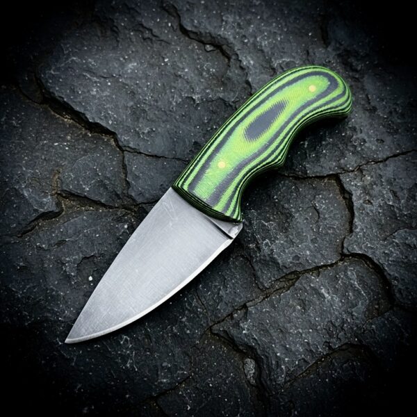 * MCK-03 CUSTOM HANDMADE 3V STEEL HUNTING KNIFE WITH G10 SHEATG HANDLE WITH PURE LEATHER SHEATH