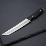 * MCK-04 CUSTOM HANDMADE 3V STEEL HUNTING KNIFE WITH G10 SHEATG HANDLE WITH PURE LEATHER SHEATH