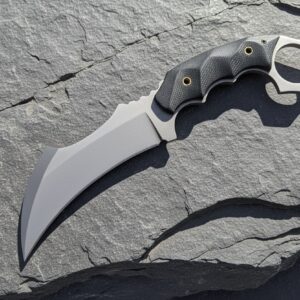 MCK-15 CUSTOM HANDMADE 3V STEEL HUNTING KARAMBIT KNIFE WITH G10 SHEATH HANDLE WITH PURE LEATHER SHEATH