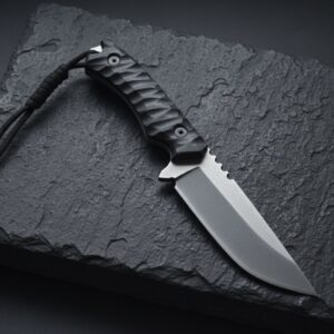 MCK-19 CUSTOM HANDMADE 440C STEEL HUNTING BUSHCRAFT KNIFE WITH G10 SHEATH HANDLE WITH PURE LEATHER SHEATH