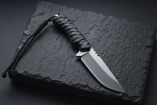 MCK-19 CUSTOM HANDMADE  440C STEEL HUNTING BUSHCRAFT KNIFE WITH G10 SHEATH HANDLE WITH PURE LEATHER SHEATH