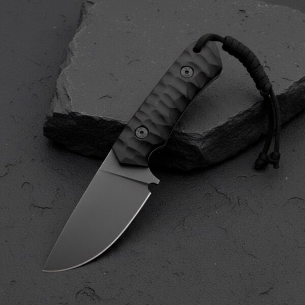 MCK-21 CUSTOM HANDMADE  3V STEEL HUNTING BUSHCRAFT KNIFE WITH G10 SHEATH HANDLE WITH PURE LEATHER SHEATH