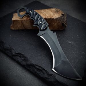 MCK-44 CUSTOM HANDMADE 3V STEEL KARAMBIT KNIFE WITH G10 SheathHANDLE WITH PURE LEATHER SHEATH