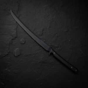 MCK-48 CUSTOM HAND FORGED 3V STEEL TANTO EDGE SWORD WITH G10 Sheath HANDLE AND LEATHER SHEATH