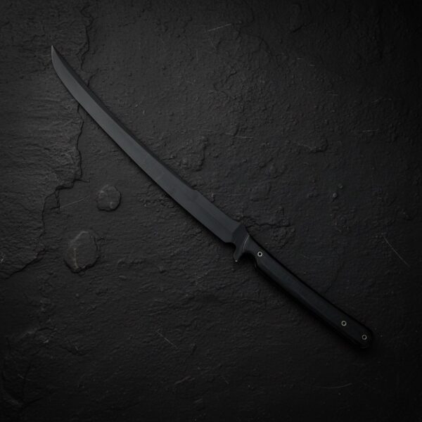 MCK-48 CUSTOM HAND FORGED 3V STEEL TANTO EDGE SWORD WITH G10 Sheath HANDLE AND LEATHER SHEATH