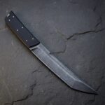 MCK-05 CUSTOM HANDMADE 3V STEEL HUNTING KNIFE WITH G10 SHEATG HANDLE WITH PURE LEATHER SHEATH