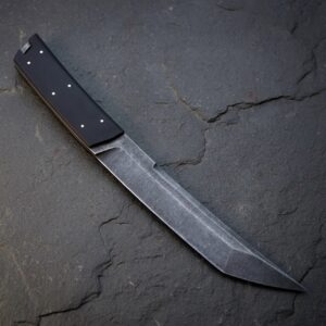 MCK-05 CUSTOM HANDMADE 3V STEEL HUNTING KNIFE WITH G10 SHEATG HANDLE WITH PURE LEATHER SHEATH