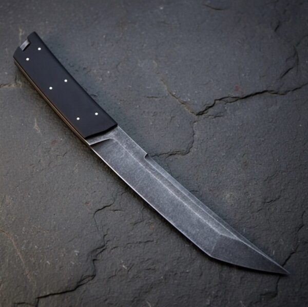 MCK-05 CUSTOM HANDMADE 3V STEEL HUNTING KNIFE WITH G10 SHEATG HANDLE WITH PURE LEATHER SHEATH