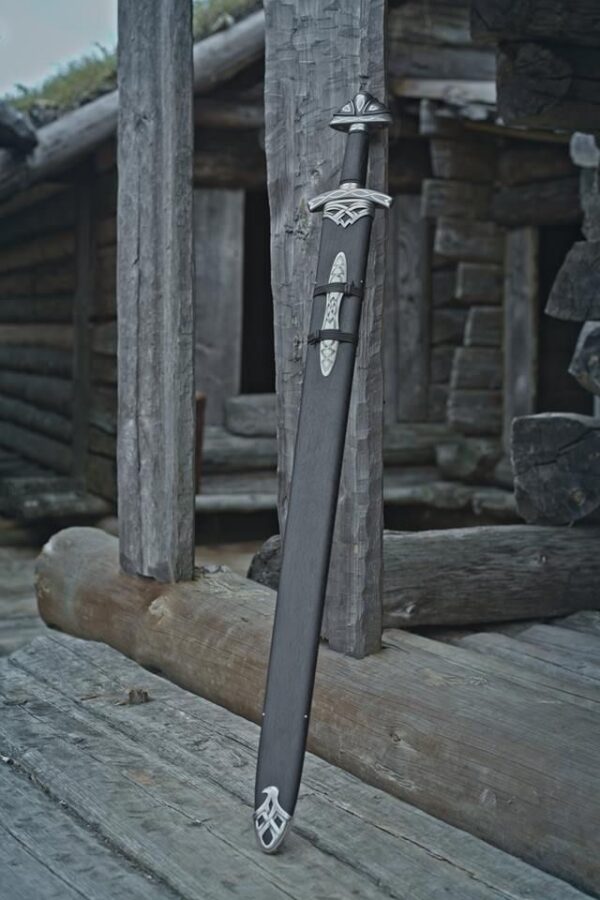 MCK-45 CUSTOM HAND FORGED DAMASCUS STEEL NORTHMAN THE MOVIE SWORD WITH ROSE WOOD HANDLE AND  WOODEN SCABBARD SHEATH