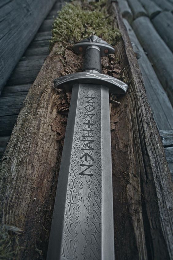 MCK-45 CUSTOM HAND FORGED DAMASCUS STEEL NORTHMAN THE MOVIE SWORD WITH ROSE WOOD HANDLE AND  WOODEN SCABBARD SHEATH