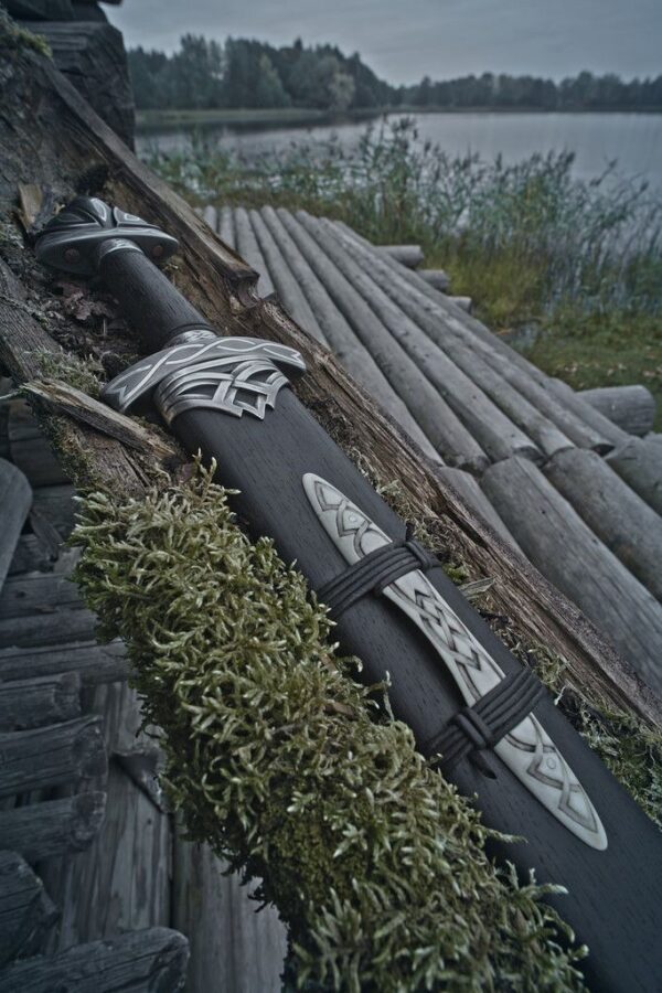 MCK-45 CUSTOM HAND FORGED DAMASCUS STEEL NORTHMAN THE MOVIE SWORD WITH ROSE WOOD HANDLE AND  WOODEN SCABBARD SHEATH