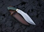 MCK-36 CUSTOM HANDMADE SPRING STEEL KUKRI KNIFE WITH PAKKA WOOD HANDLE WITH PURE LEATHER SHEATH