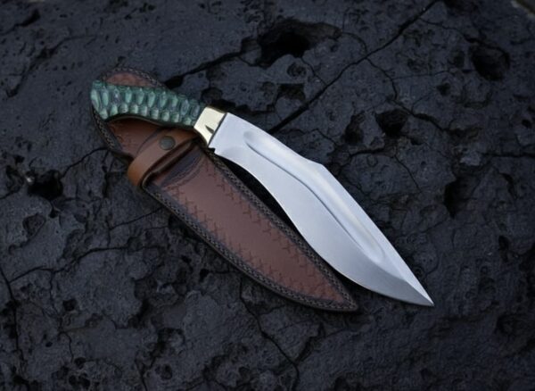 MCK-36 CUSTOM HANDMADE SPRING STEEL KUKRI KNIFE WITH PAKKA WOOD HANDLE WITH PURE LEATHER SHEATH