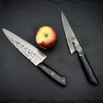 CUSTOM HANDMADE 3V STEEL CHEF KNIFE WITH G10 SHEATG HANDLE WITH PURE LEATHER SHEATH