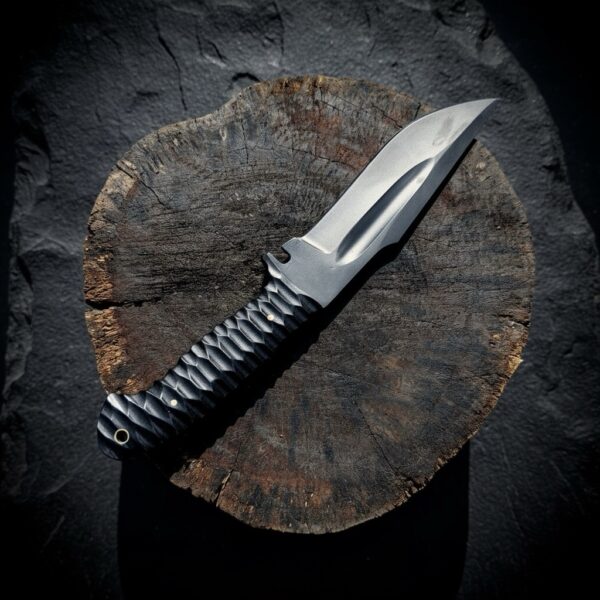 MCK-73 CUSTOM HANDMADE 440C STEEL HUNTING KNIFE WITH G10 SHEATG HANDLE WITH PURE LEATHER SHEATH