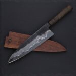 MCK-66 HANDMADE 3V STEEL RAZOR SHARP EDGE CHEF KNIFE WITH ROSE WOOD HANDLE WITH WOODEN SCABBARD SHEATH