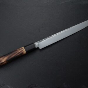 MCK-68 HANDMADE SPRING STEEL RAZOR SHARP EDGE CHEF KNIFE WITH ROSE WOOD HANDLE WITH PURE LEATHER SHEATH