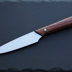 MCK-69 HANDMADE SPRING STEEL RAZOR SHARP EDGE CHEF KNIFE WITH ROSE WOOD HANDLE WITH PURE LEATHER SHEATH