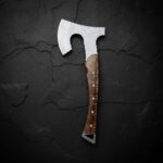 MCK-55 HANDMADE D2 STEEL RAZOR SHARP EDGE FULL TANG AXE WITH ROSE WOOD HANDLE WITH PURE LEATHER SHEATH