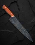 MCK-65 HANDMADE 3V STEEL RAZOR SHARP EDGE CHEF KNIFE WITH G10 SHEATG HANDLE WITH PURE LEATHER SHEATH