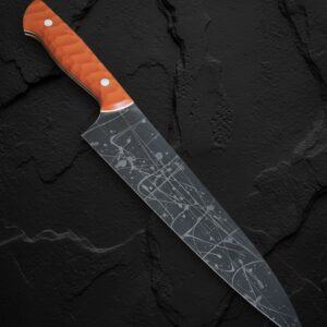 MCK-65 HANDMADE 3V STEEL RAZOR SHARP EDGE CHEF KNIFE WITH G10 SHEATG HANDLE WITH PURE LEATHER SHEATH