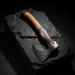 MCK-59 HANDMADE 440C STEEL RAZOR SHARP EDGE AXE WITH ASH WOOD HANDLE WITH PURE LEATHER SHEATH